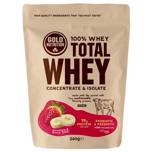 Pudra proteica Total Whey Capsuni si Banane, Gold Nutrition